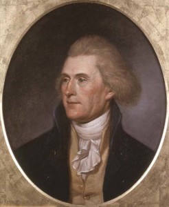 Portrait of Thomas Jefferson by his friend CW Peale (1791)